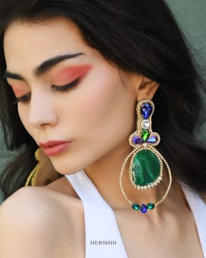 Modern Malachite Earring